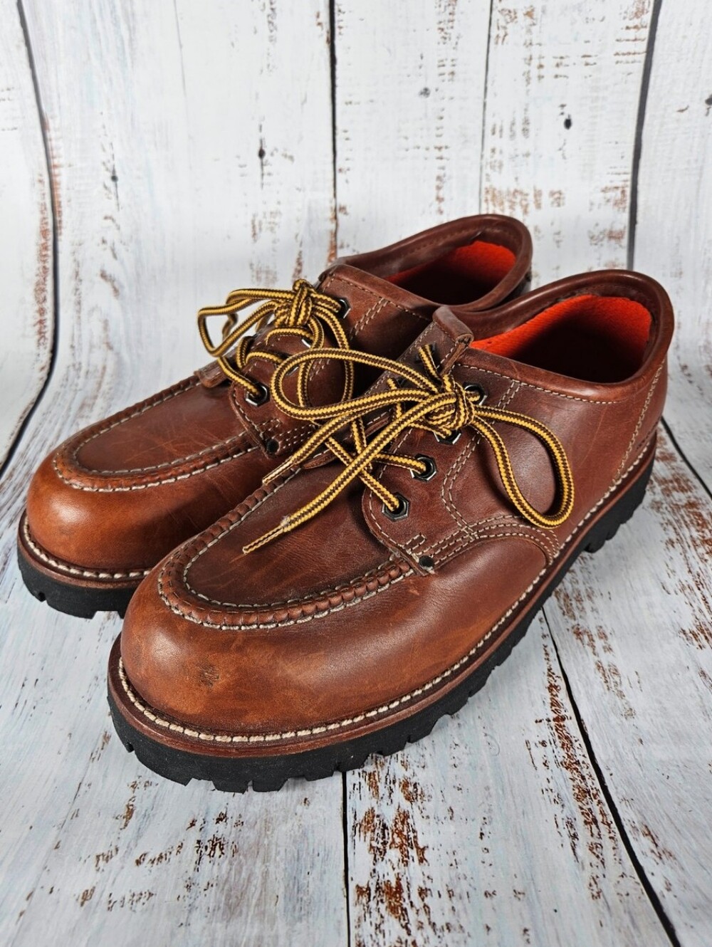 Vintage Polo Sport Ralph Lauren Brown Leather Work Shoe-Boot / Mens Size 10